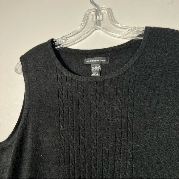 Goodclothes Women's Sleeveless Cable Plush Knit Fitted Shell Tank Top XL Minimal - Picture 2 of 4